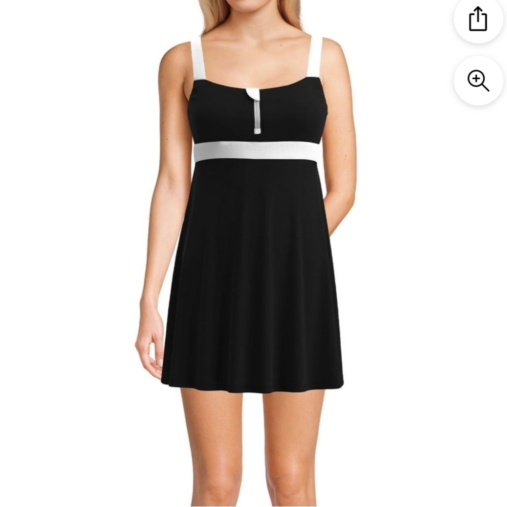 NWT Lands’ End Black and White Swim Dress